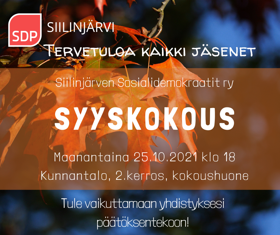 Syyskokous 25.10. klo 18